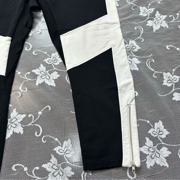 Imperial Black and White Colorblock Joggers with Zip Hems Sz Small - Picture 6 of 15